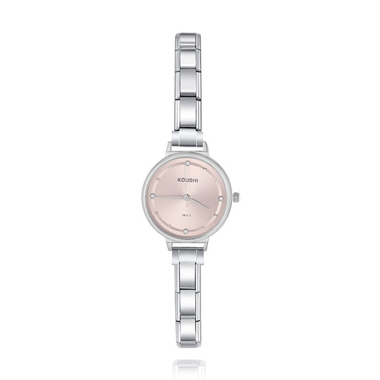 Round Watch G154 PINK GREEN WHITE