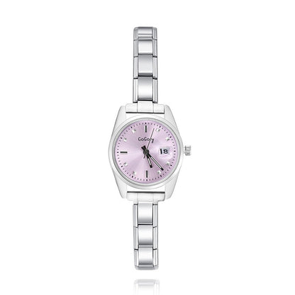 Classic Petite Round Italian Charm Watch — Dainty Everyday Watch Bracelet