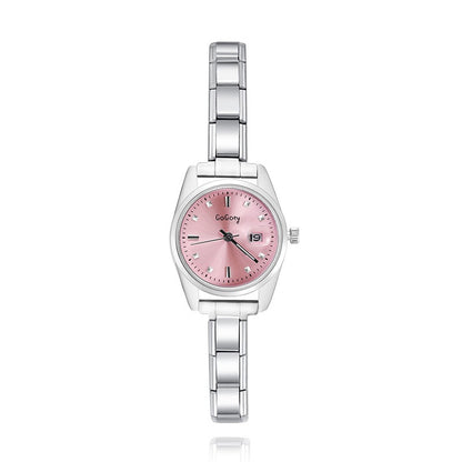 Classic Petite Round Italian Charm Watch — Dainty Everyday Watch Bracelet