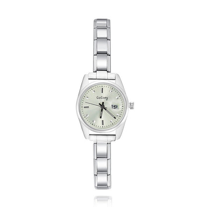 Classic Petite Round Italian Charm Watch — Dainty Everyday Watch Bracelet