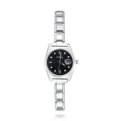 Classic Petite Round Italian Charm Watch — Dainty Everyday Watch Bracelet