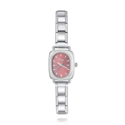Retro Rounded Rectangle Italian Charm Watch — Vintage-Inspired Watch Bracelet