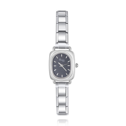 Retro Rounded Rectangle Italian Charm Watch — Vintage-Inspired Watch Bracelet