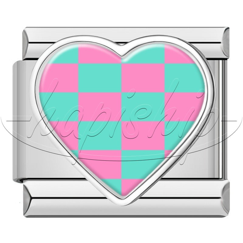 Colorful Grid Heart  TZ158