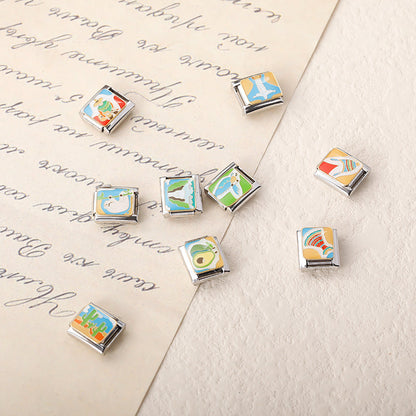 Tropical Travel Adventures Italian Charms — Beach, Palm Tree, Flamingo, Toucan & Holiday Links