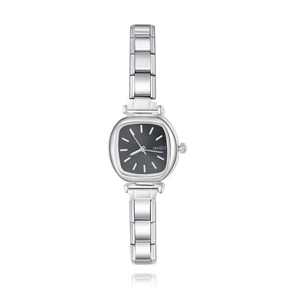 Modern Soft Square Watch with Simple Lines — Everyday Italian Charm Watch Bracelet