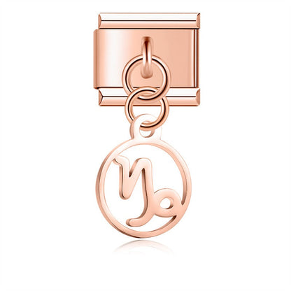 The Rose Gold 12 Constellation Zodiac Dangle Charm