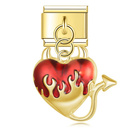 Edgy Dripping Devil Heart Dangle Charm