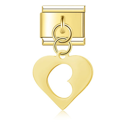 The Delicate Cut-Out Heart & Floral Silhouette Dangle Charm