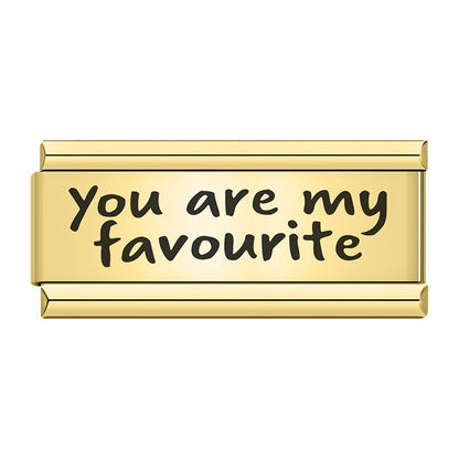 Golden Double Word Italian Charms — Love, Dream, Family, Daughter & Princess Bracelet Links