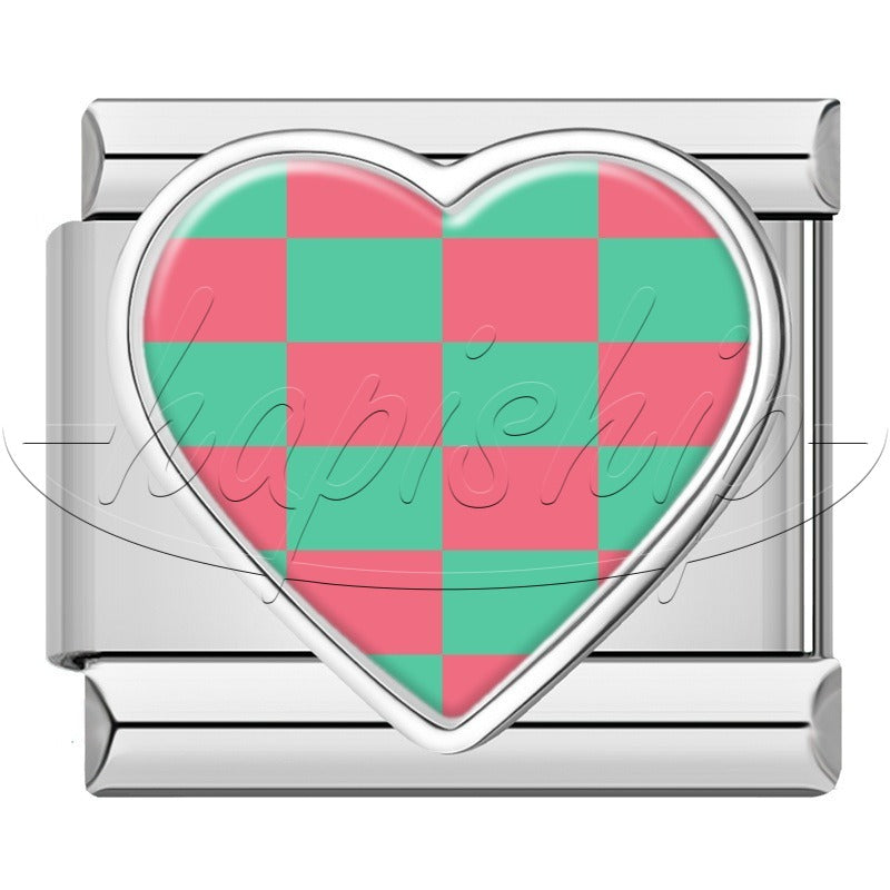 Colorful Grid Heart  TZ158