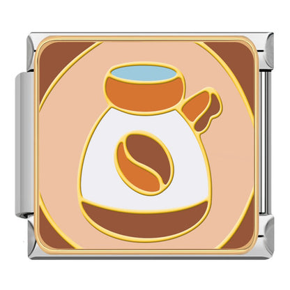 Cozy Café & Sweets Italian Charms — Coffee, Hamburger, Cake, Dessert & Food Bracelet Links