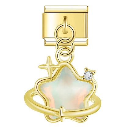 The Celestial Star & Ruffled Heart Dangle Charm