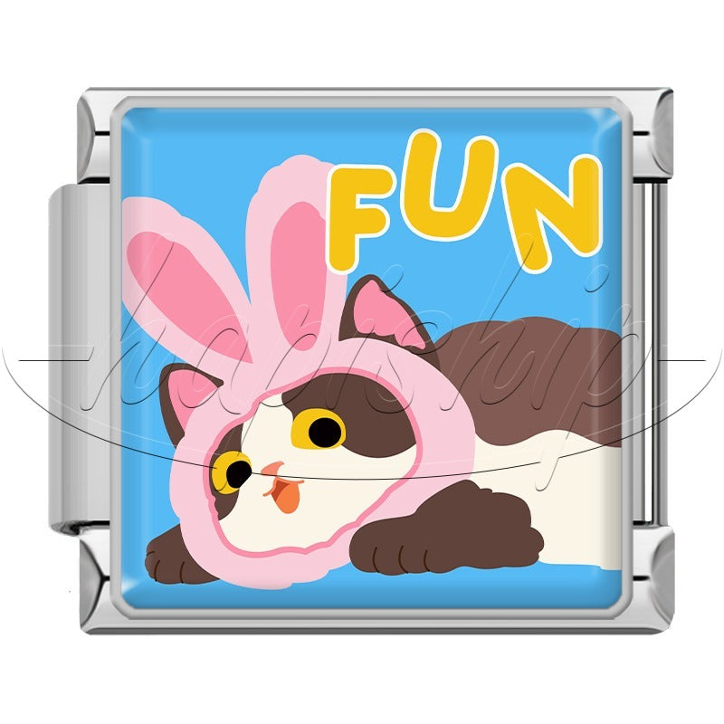 Lovely  Best  Love Cat TZ187-Silver