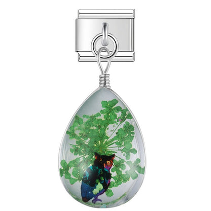 Botanical Resin Teardrop Dangle Charm