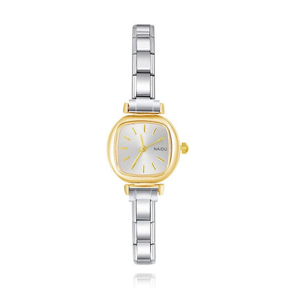 Modern Soft Square Watch with Simple Lines — Everyday Italian Charm Watch Bracelet