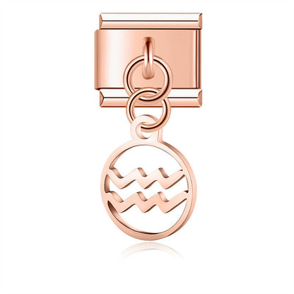 The Rose Gold 12 Constellation Zodiac Dangle Charm