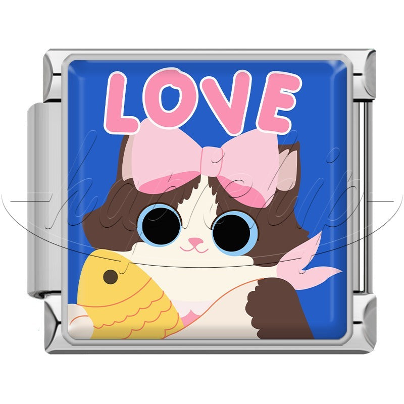 Lovely  Best  Love Cat TZ187-Silver