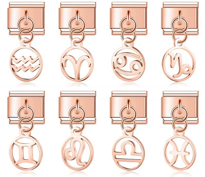 The Rose Gold 12 Constellation Zodiac Dangle Charm