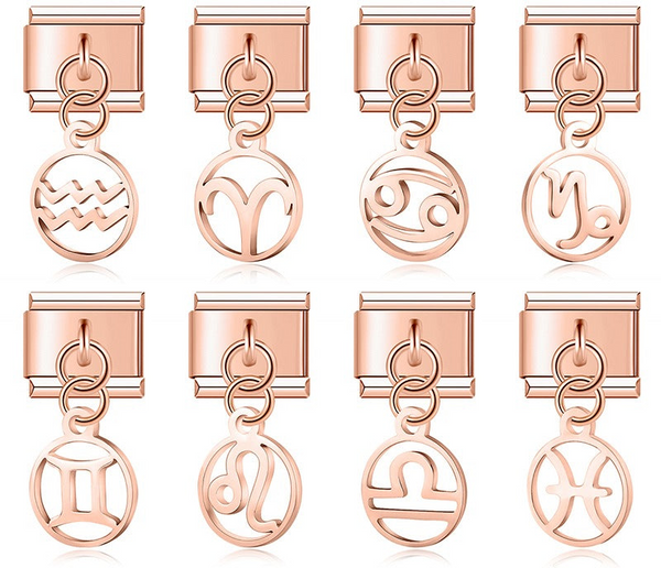 The Rose Gold 12 Constellation Zodiac Dangle Charm