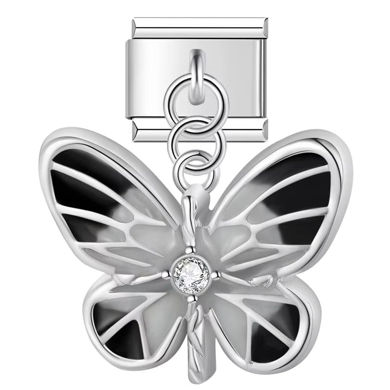 colorful butterfly dangle charms in gold