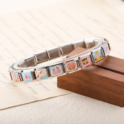 Magical Fairytale & Princess Italian Charms — Pink Castle, Mermaid & Enchanted Bracelet Links