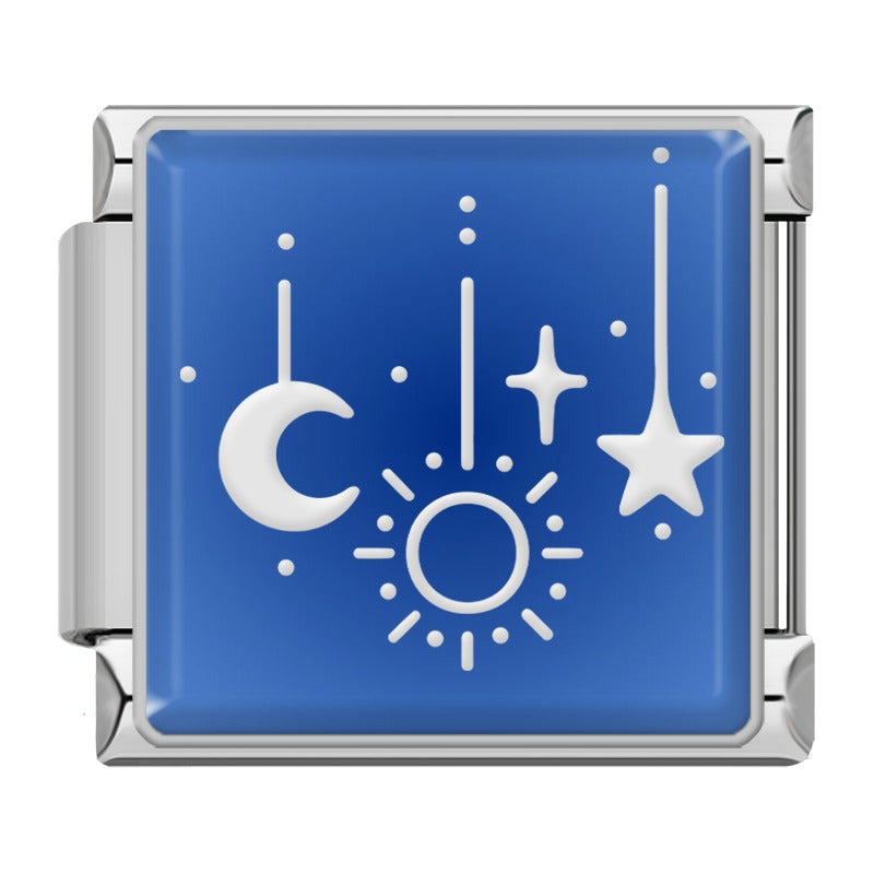 Blue starlit sky Moon Star Heart TZ168