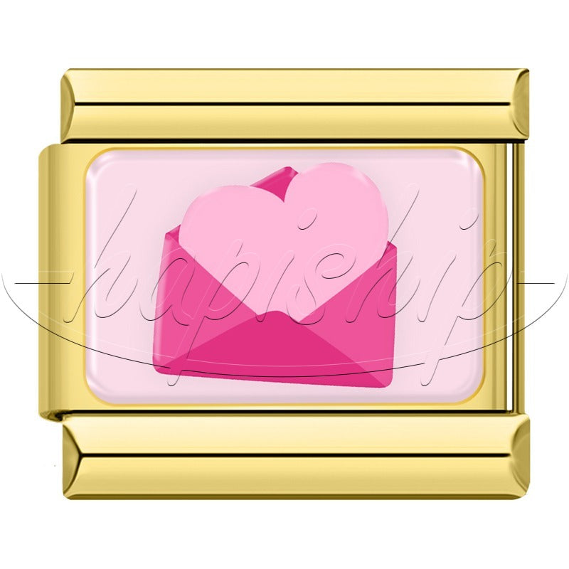 Golden Pink Love Heart Eye Angels GTZ064