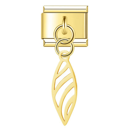 Delicate Cutout Leaf Dangle Charm