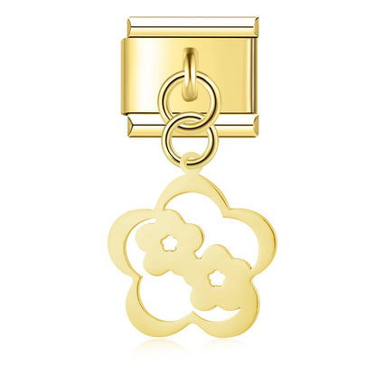 The Delicate Cut-Out Heart & Floral Silhouette Dangle Charm