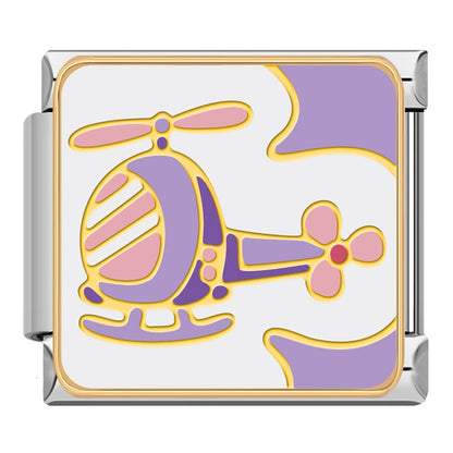 Purple helicopter baby Italian charm, by Charmtastic