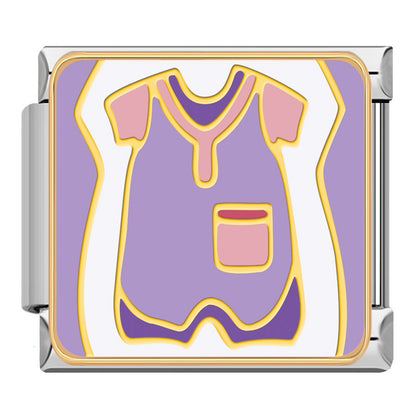 baby designs charms in purple – baby romper charm, Italian charm bracelet charm by Charmtastic