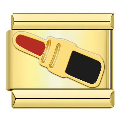 Gold Gummy Bear, Mushroom, Donut, Pizza & Lipstick Italian Charms — Fun Gold Enamel Links