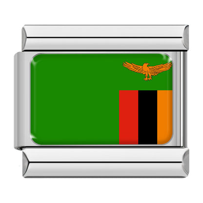 World Country Flag Italian Charms — Set TZ034 | More Nations Enamel Bracelet Links