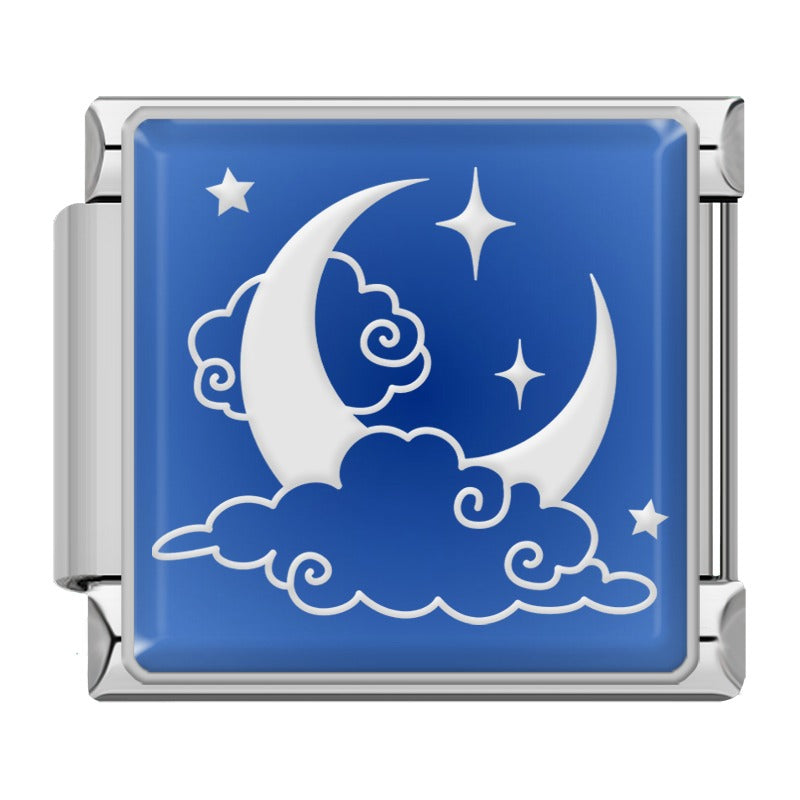 Blue starlit sky Moon Star Heart TZ168