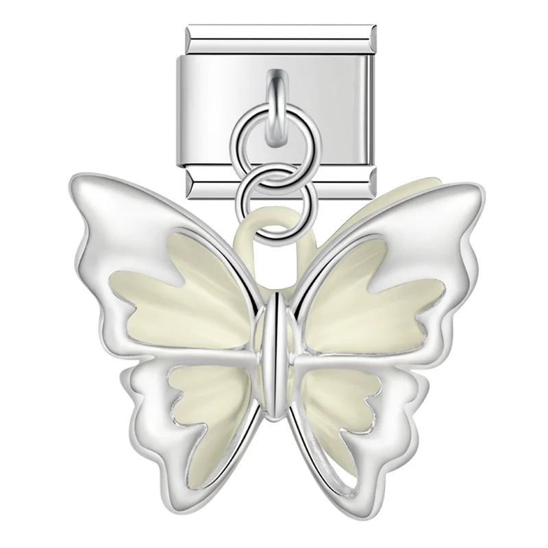 Cream butterfly Italian charm, by Charmtastic