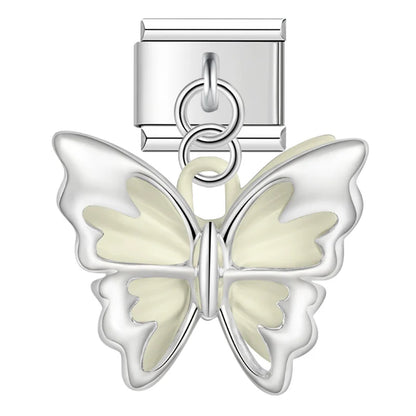 Cream butterfly Italian charm, by Charmtastic