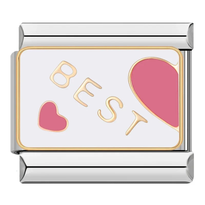 Best Friend Charms: Rich, Hug Me & All Mine – Italian charm bracelet charm, design 6 of 6, by Charmtastic