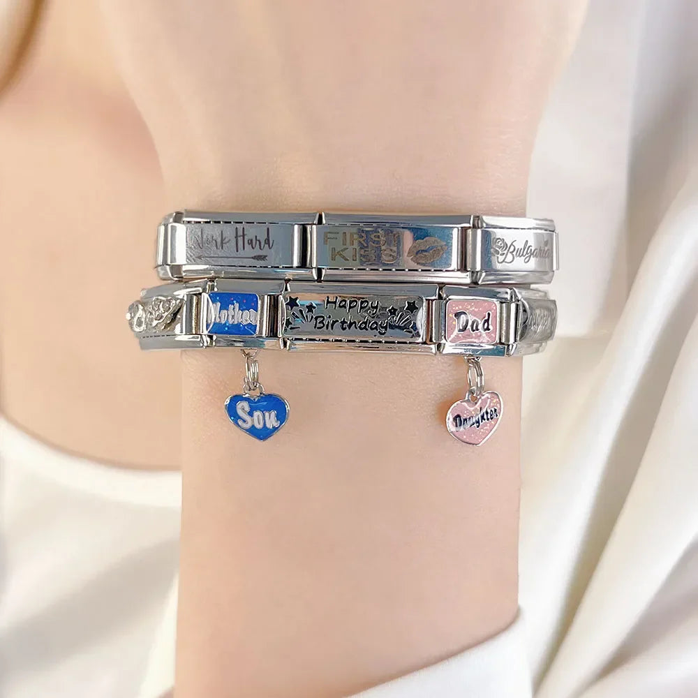 Best Friend & Sister Charms: Angel Wing & Love – Italian charm bracelet charm, design 4 of 6, by Charmtastic