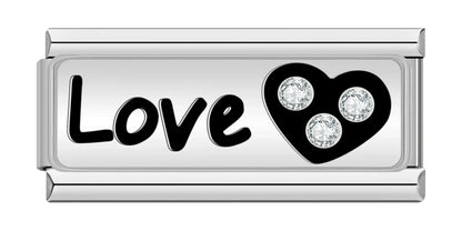 Best Friend & Sister Charms: Angel Wing & Love – Italian charm bracelet charm, design 5 of 6, by Charmtastic