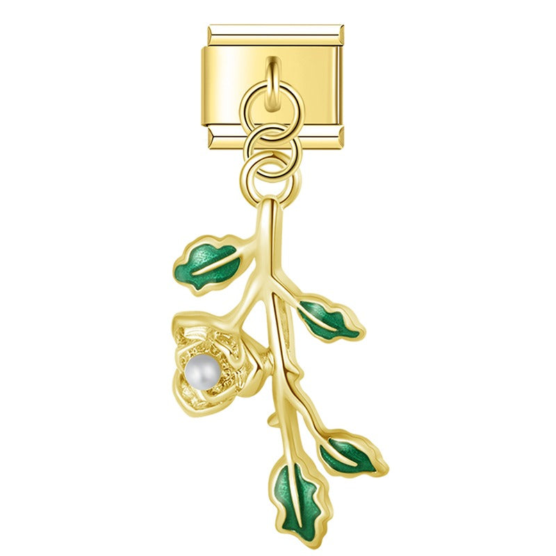Celestial Star & Botanical Pearl Dangle Charm