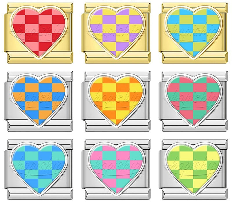 Colorful Grid Heart  TZ158