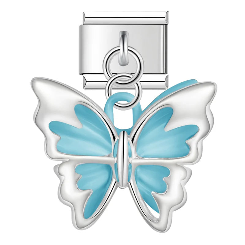Blue butterfly Italian charm, by Charmtastic