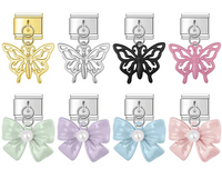 The Pearl Bow & Cut-Out Butterfly Dangle Charm