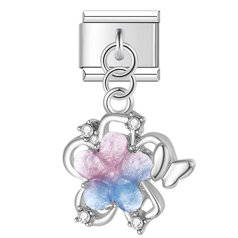 Colored Diamond Flower Butterfly DJ1633