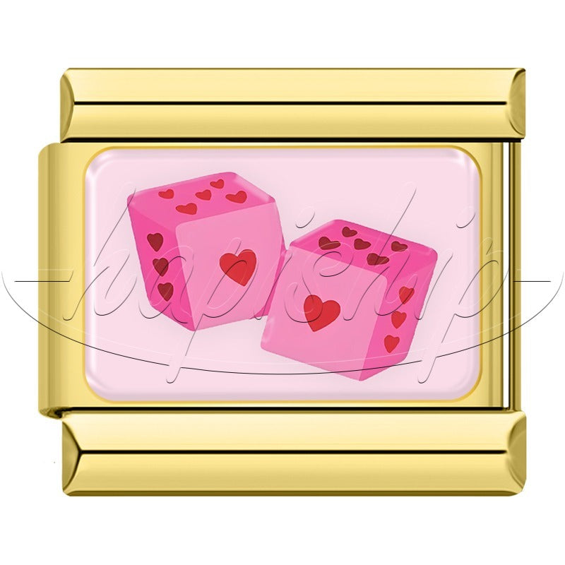 Golden Pink Love Heart Eye Angels GTZ064