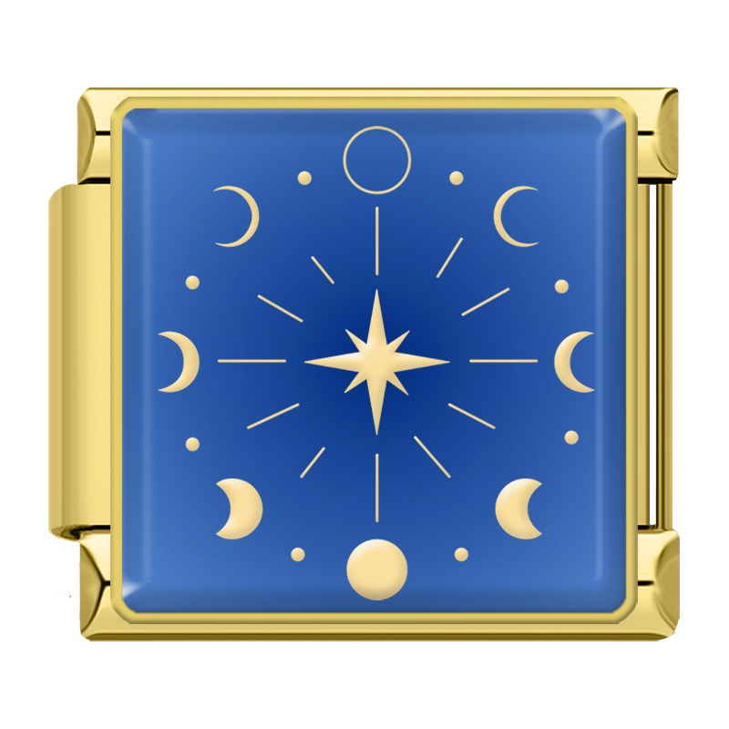 Blue starlit sky Moon Star Heart TZ168