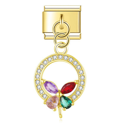 Elegant Diamond Starfish Star Flower charms in gold