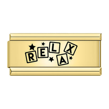 Golden Double Word Italian Charms — Love, Dream, Family, Daughter & Princess Bracelet Links