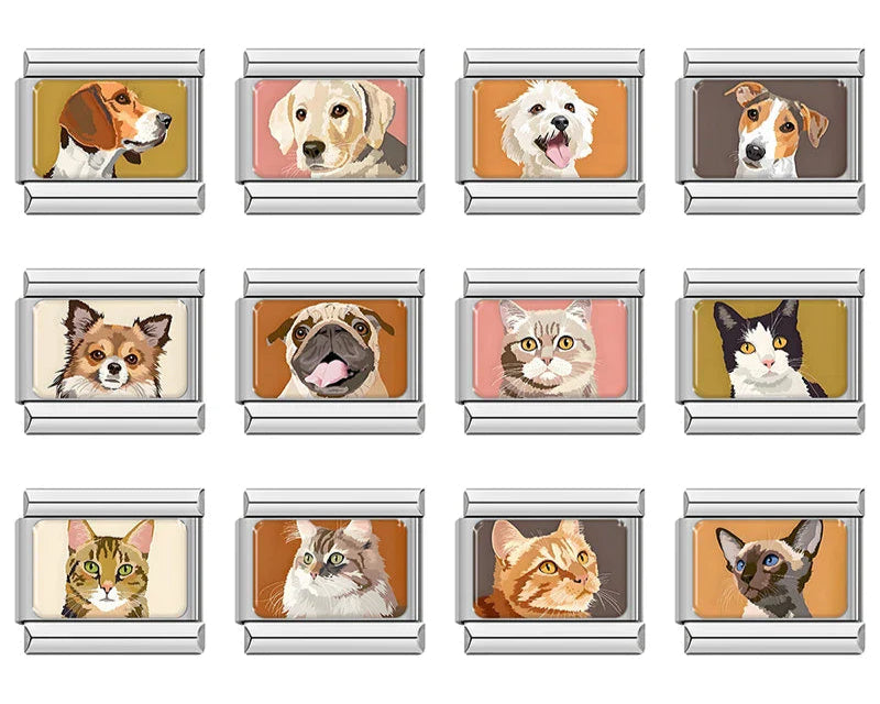 Cats & Dogs Charm – Italian charm bracelet charm, design 1 of 6, by Charmtastic